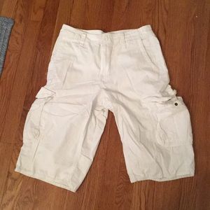 White cargo shorts